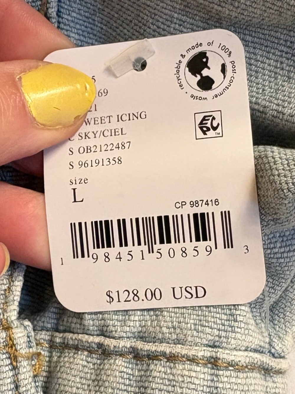 NWT We The Free Lemon Denim Jacket - Picture 16 of 16